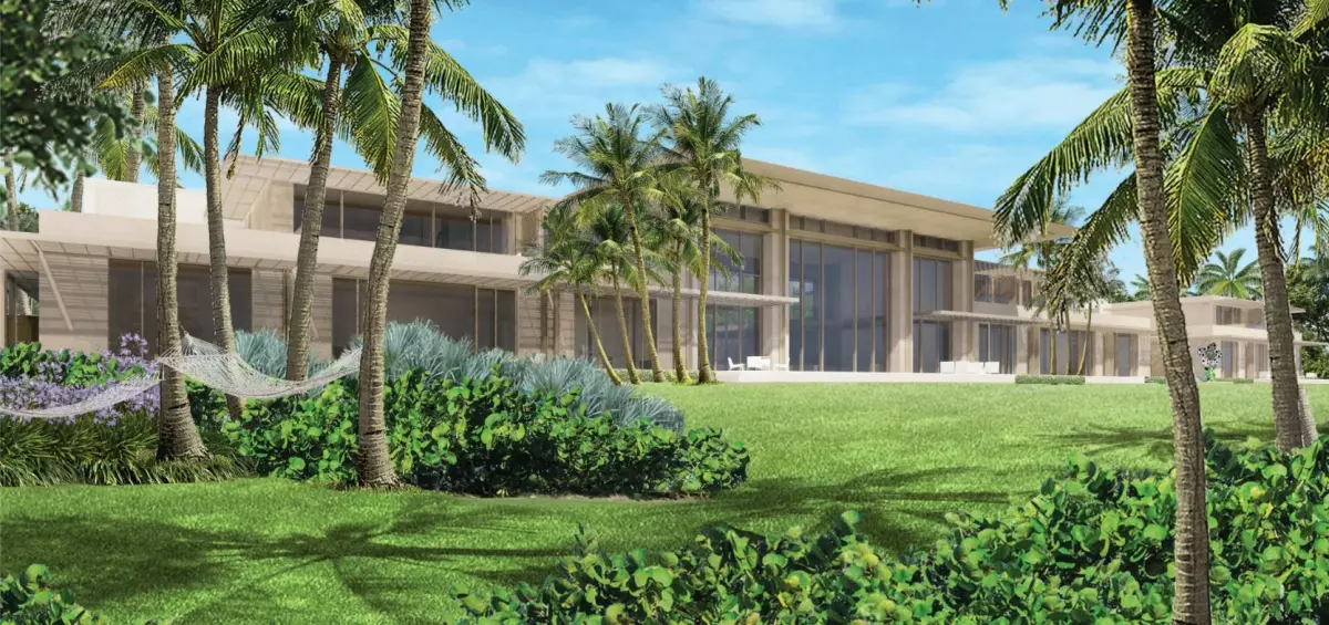 A rendering shows the oceanfront side of a mansion billionaire Ken Griffin is proposing to build on 7½ acres of his much larger estate on the South End of Palm Beach.