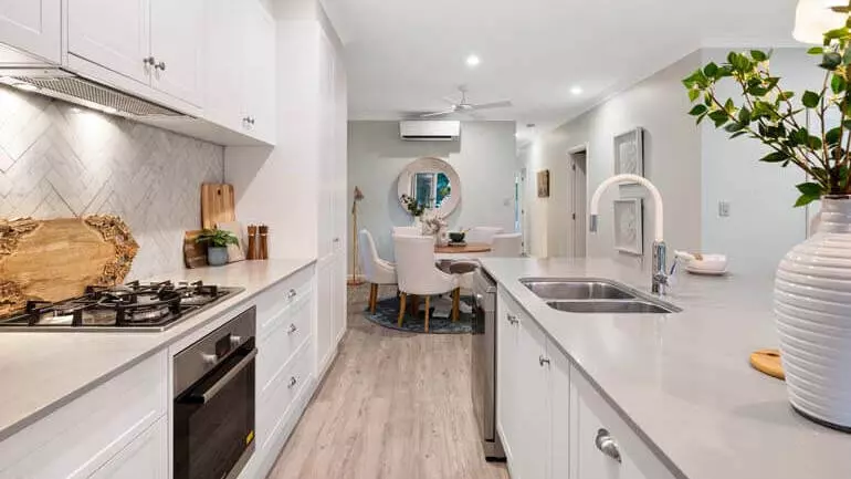 Clean and decluttered kitchen for real estate photography