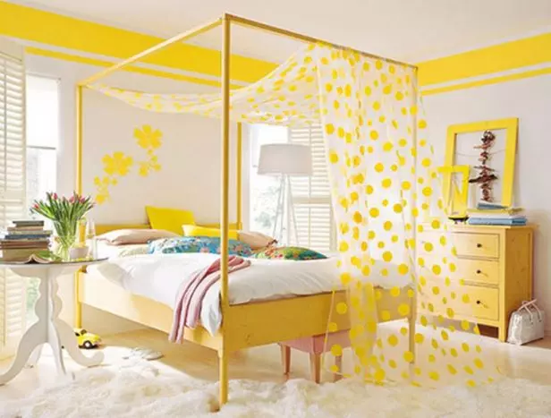 citrine yellow themed master bedroom
