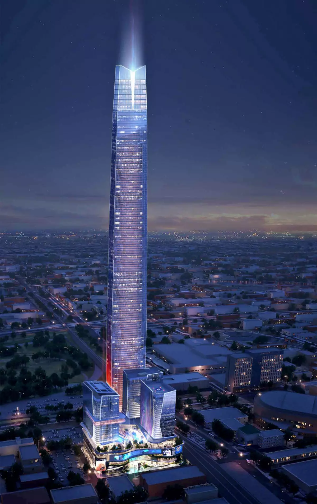 A rendering of the proposed Legends Tower at Boardwalk at Bricktown.