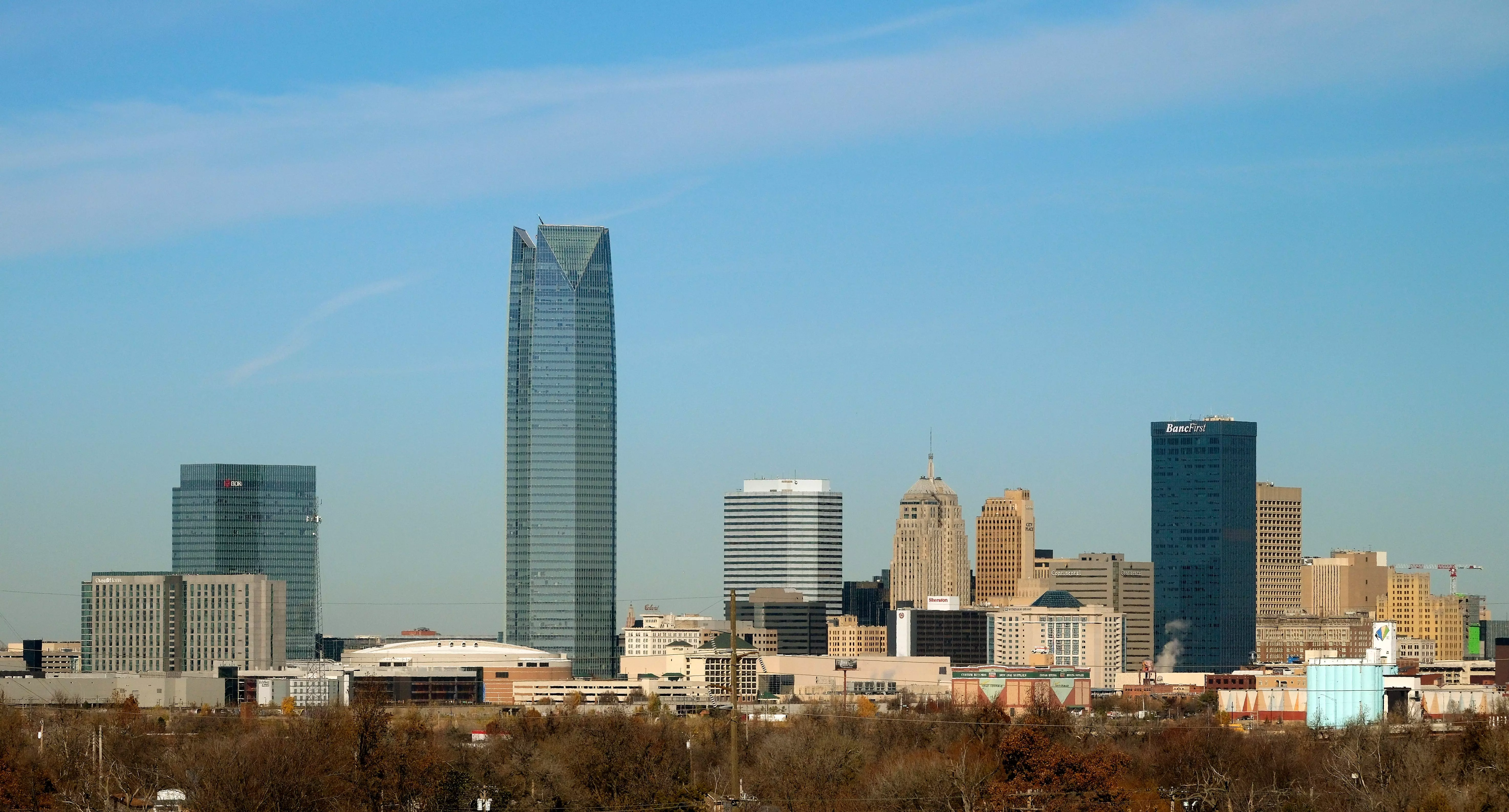 The downtown Oklahoma City skyline is pictured on Dec. 11, 2023. A proposed 1,907-foot tower for downtown would not only dwarf every other building in Oklahoma but it would become the tallest in the U.S. and the fifth tallest in the world.