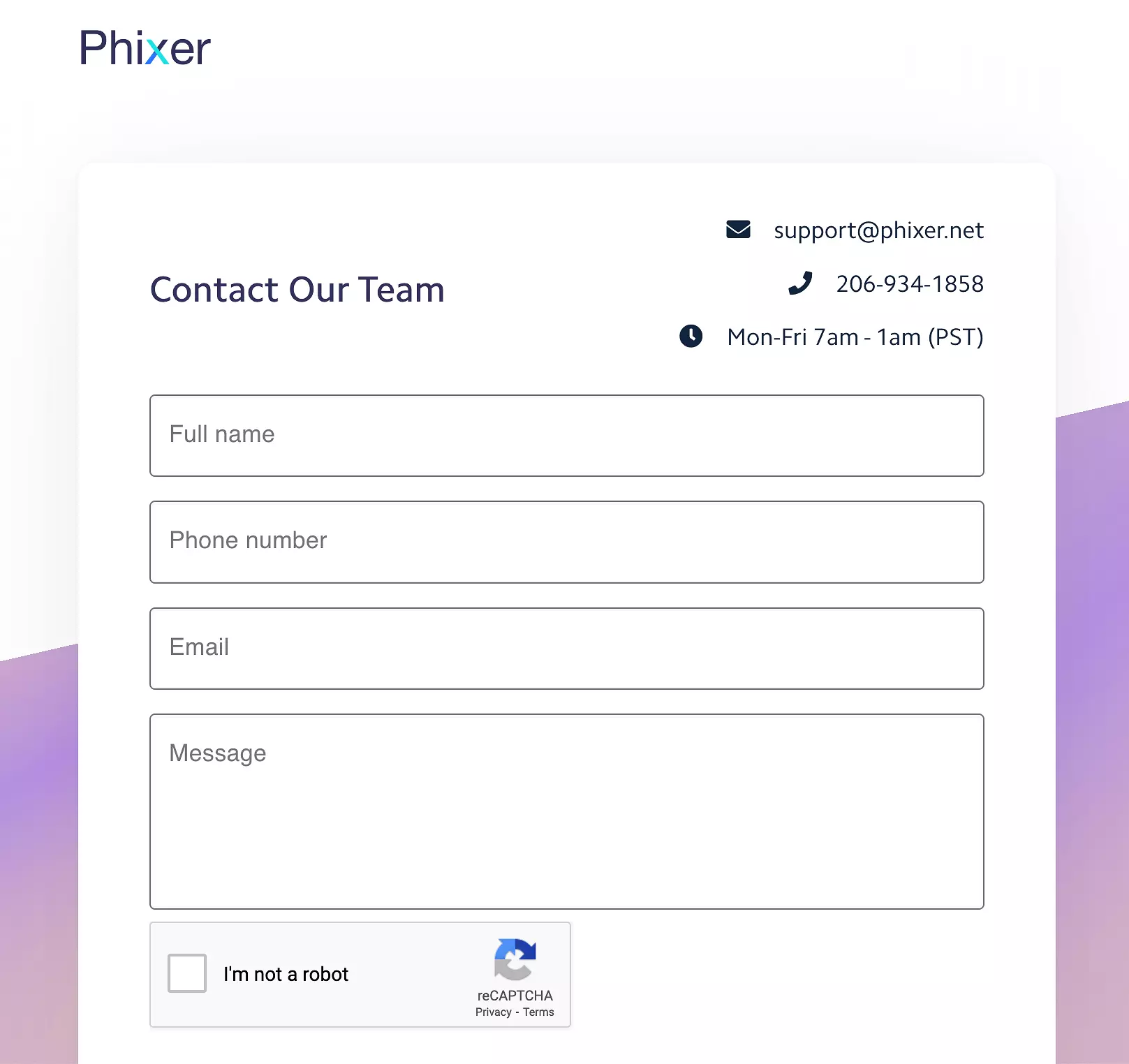 Phixer Customer Support