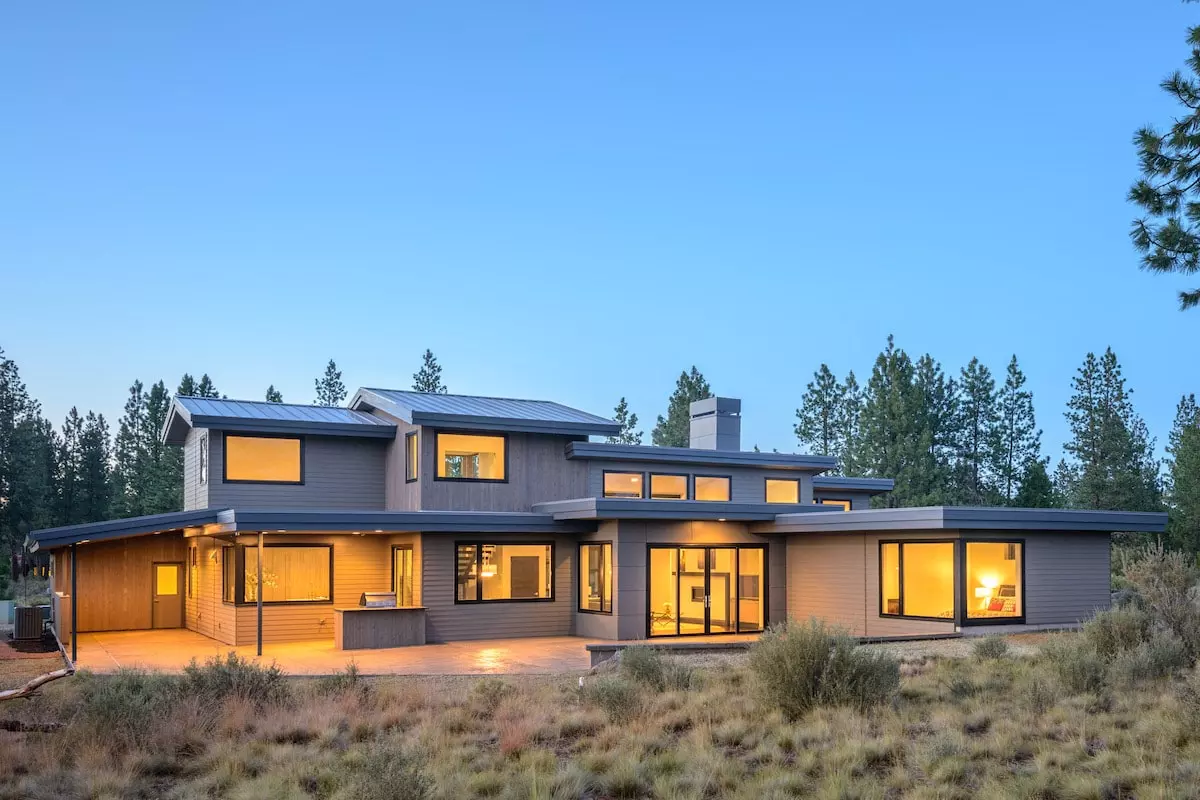 Lots of windows in this home are a sign of mid-century design