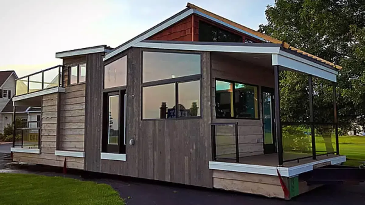 Modern Bohemian style luxurious tiny home with wheels