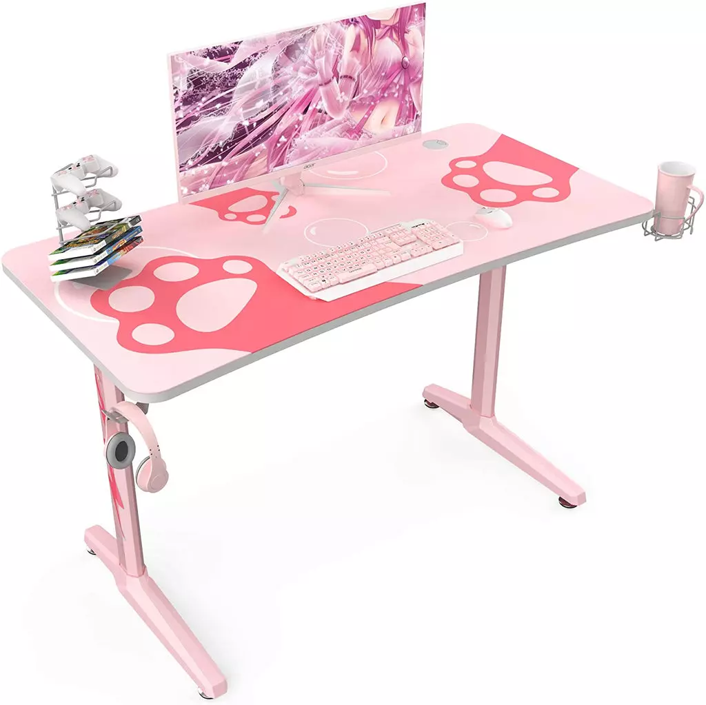 Eureka Ergonomic Pink Gaming Desk
