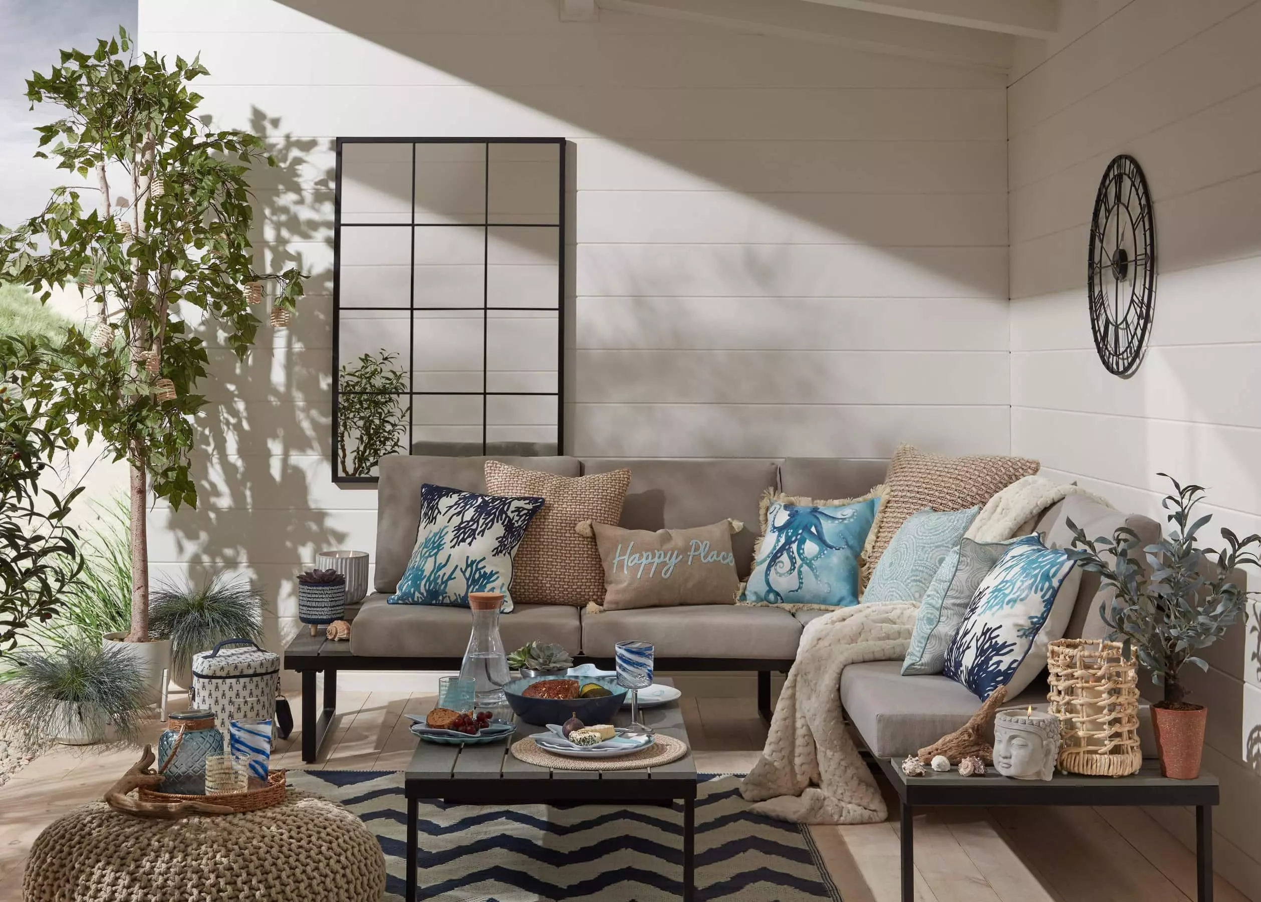 Get the Beachy vibe with this beautiful setup including B&M Garden furniture and accessories