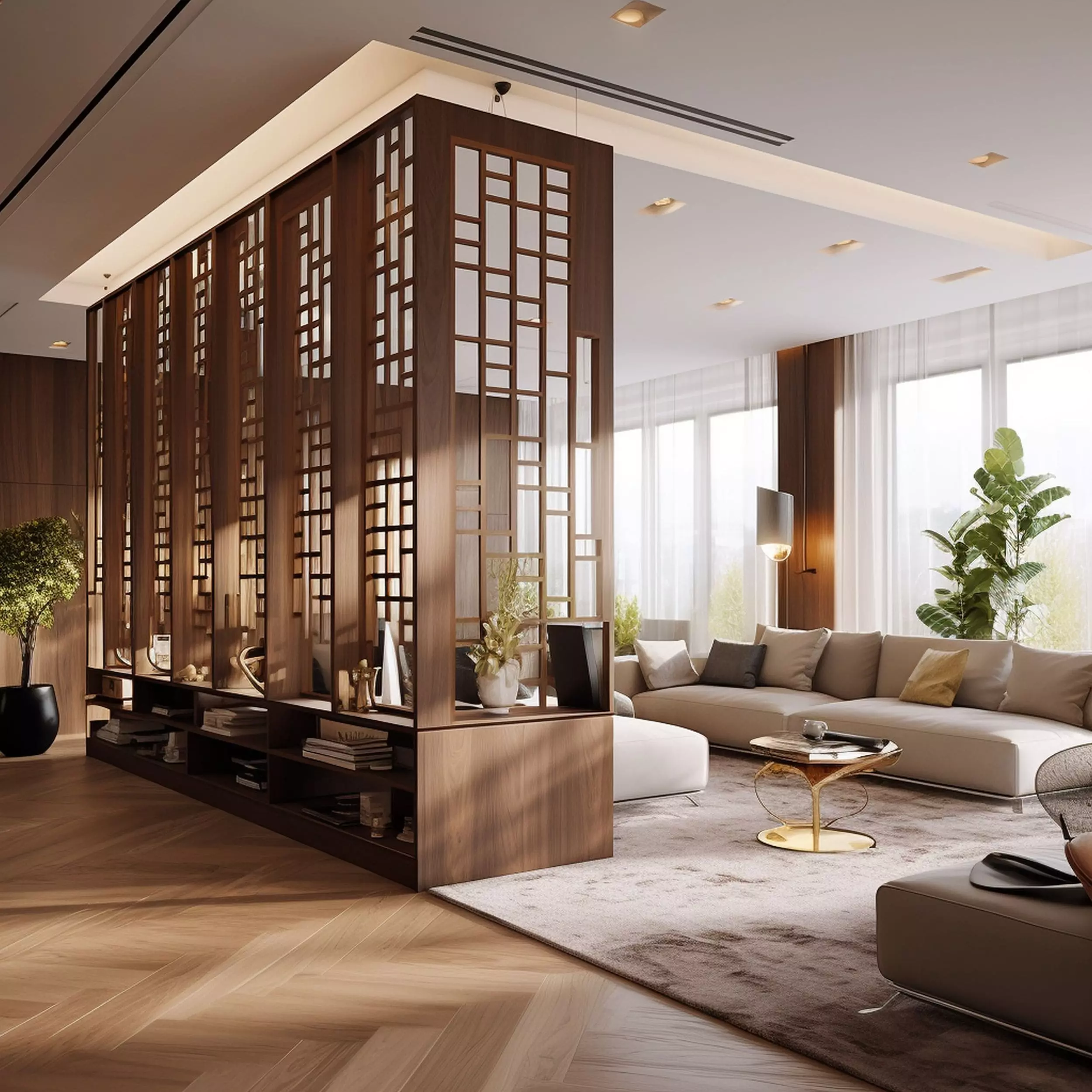 Stylish Room Divider in Living Room