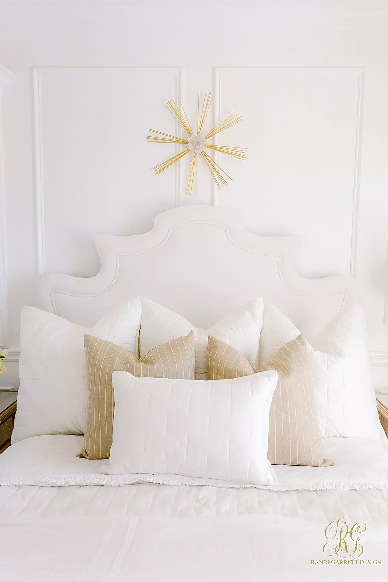 7 Ways to Style Pillows on Your Bed - gold leopard pillows