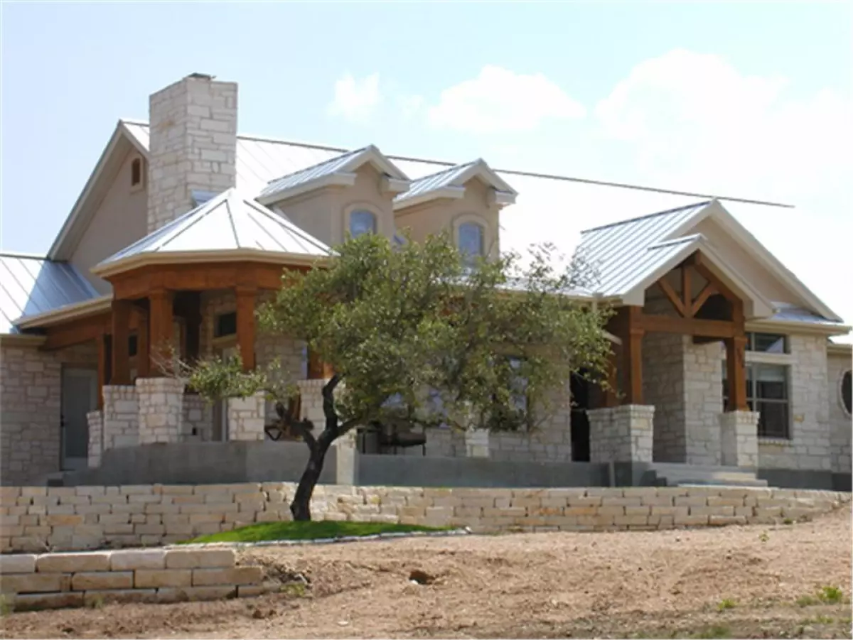 Southern Rustic Texas style plan with large front porch and gazebo.