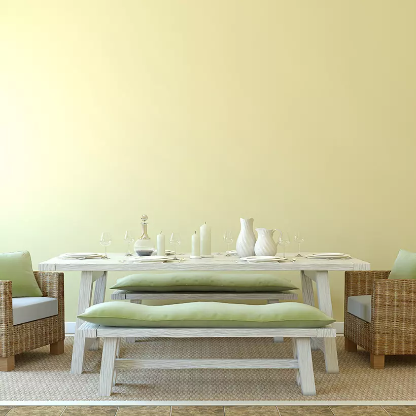 Doesn’t this dining room look as fresh as dew drops?