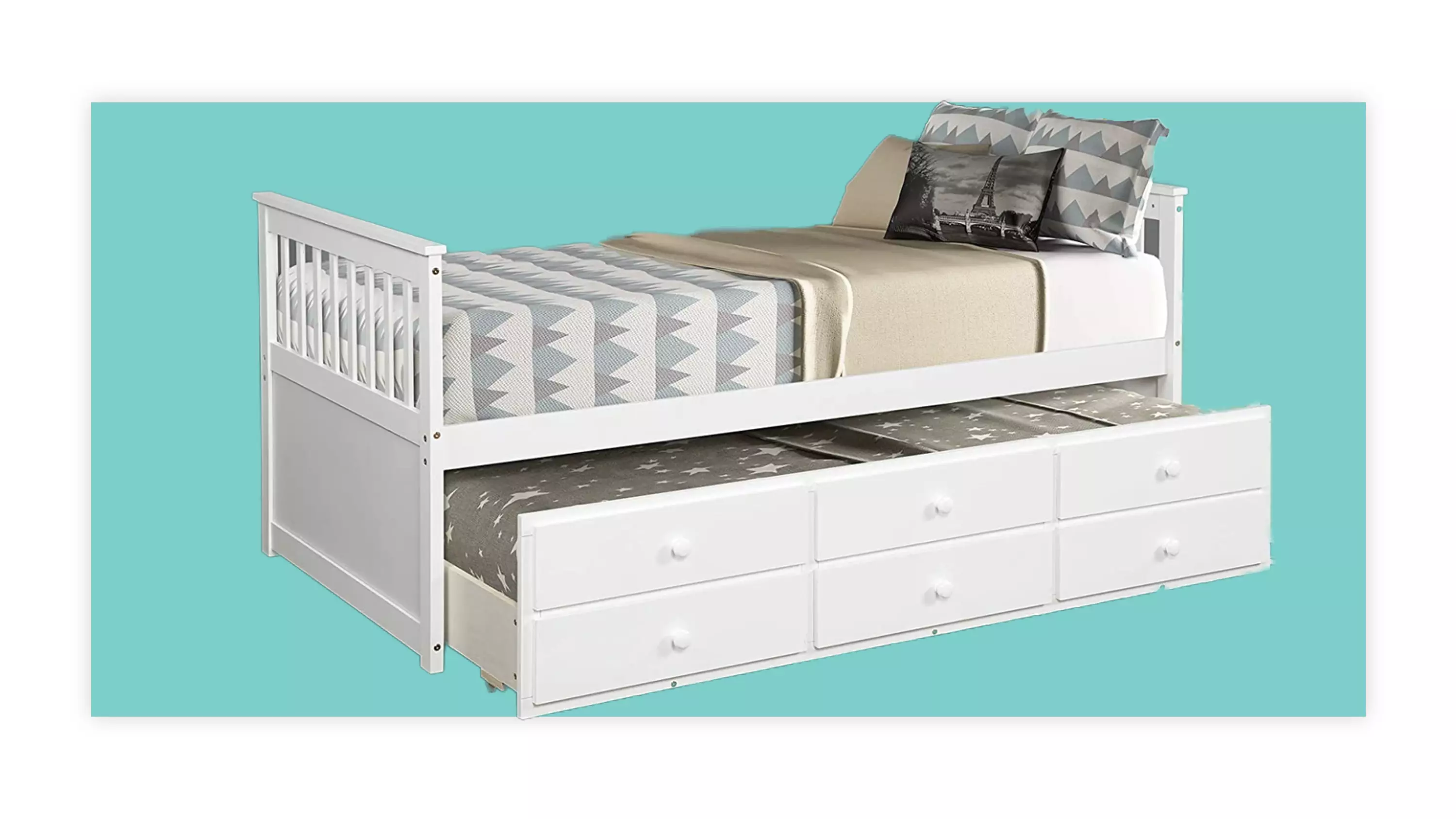 This trundle bed will be perfect for sleepovers.