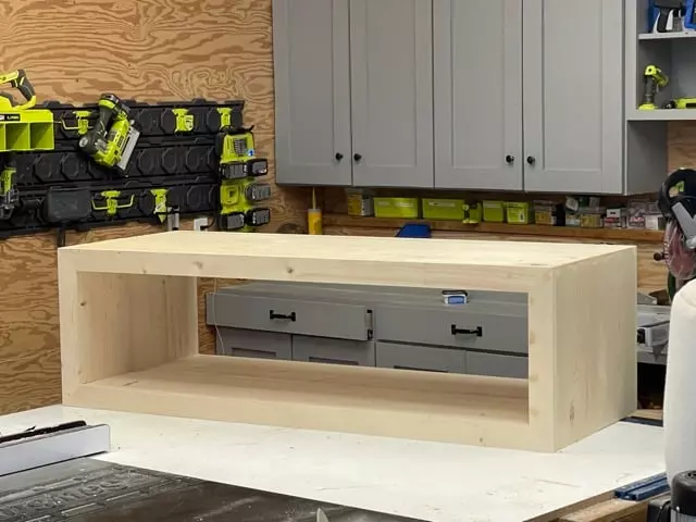 attaching bottom shelf