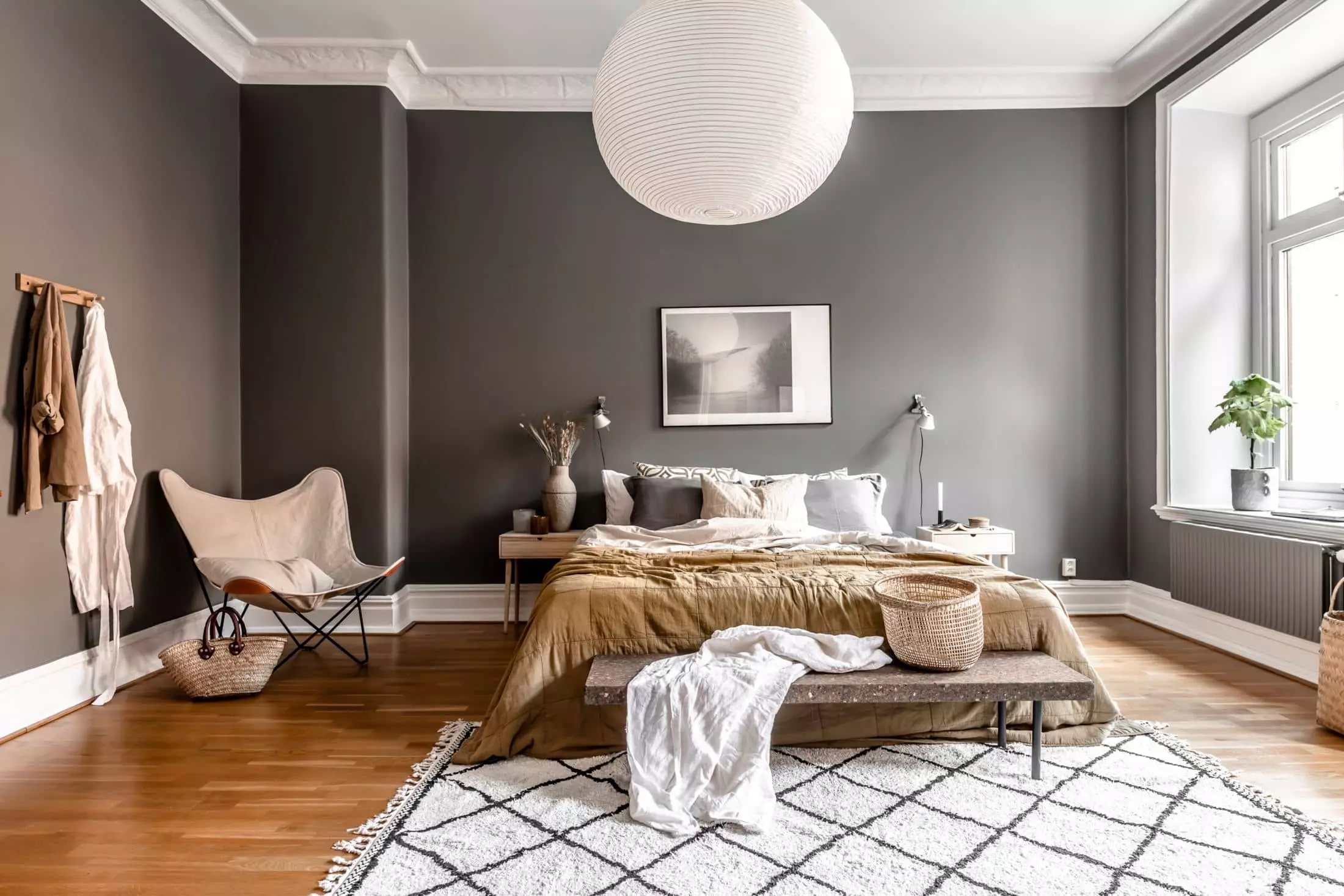 Dramatic Grey Bedroom