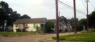 A pair of single shotgun houses, dating to the 1920s, in the Campground Historic District of Mobile, Alabama