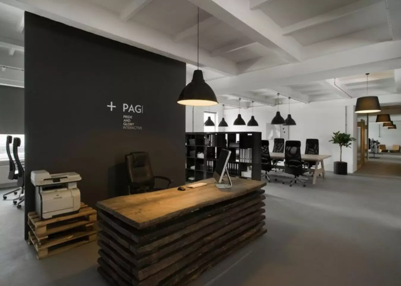 Merge industrial and rustic - office interior design inspiration