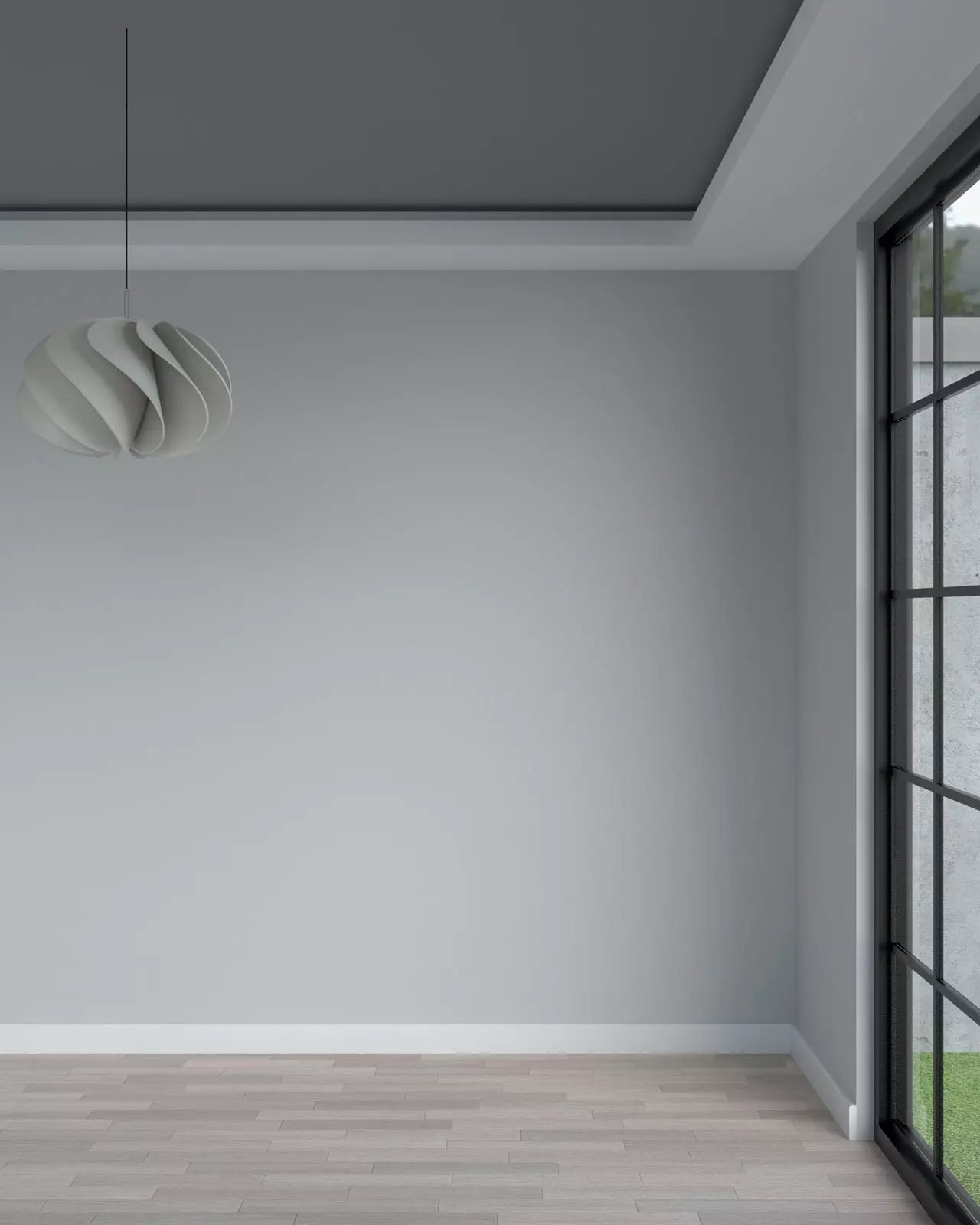 Dark gray ceiling