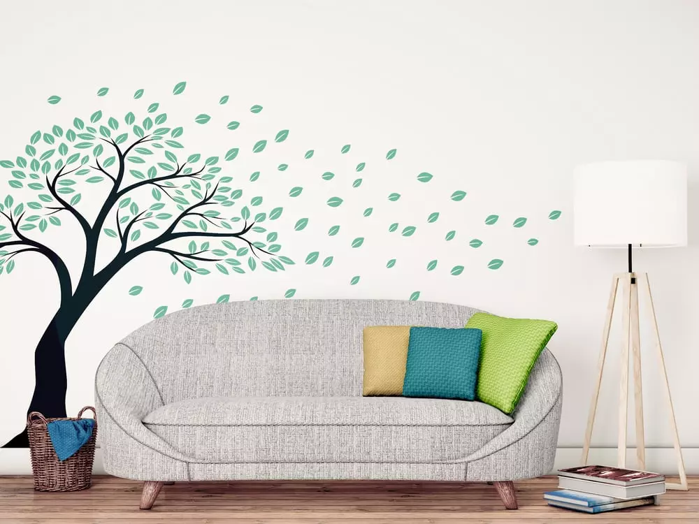 leaf shower wall drawings