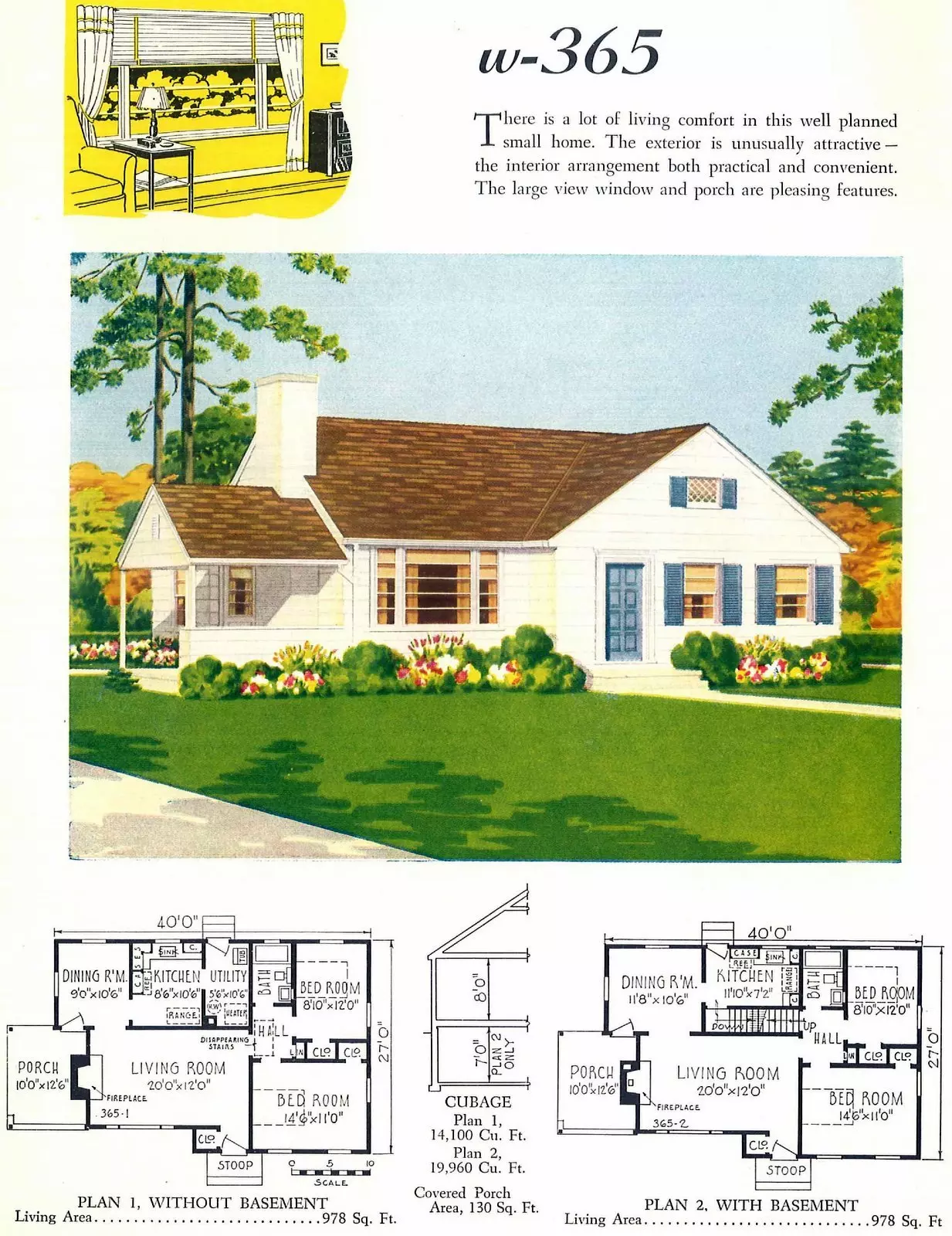 Old 40s post-war small starter home designs from 1948 (2)