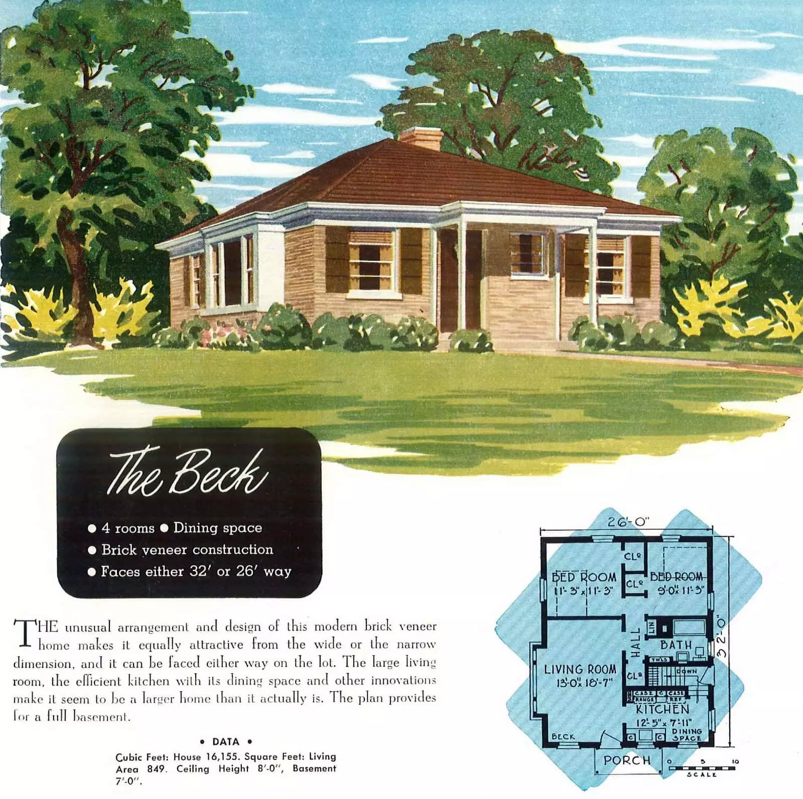 Vintage 40s post-war starter home designs from 1949 (2)