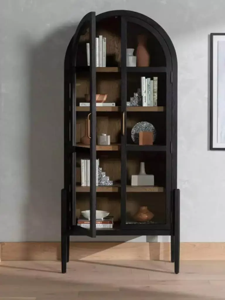 Mason arched cabinet in black