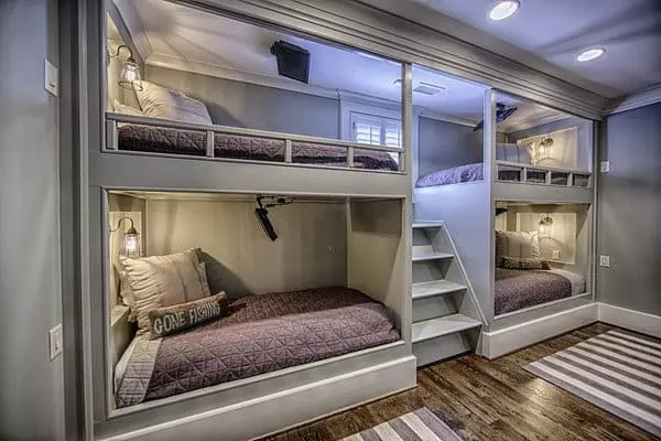 #25 FRENCH WINDOWS OVERLOOKING THESE TWO MATCHING DOUBLE DECKER BEDS