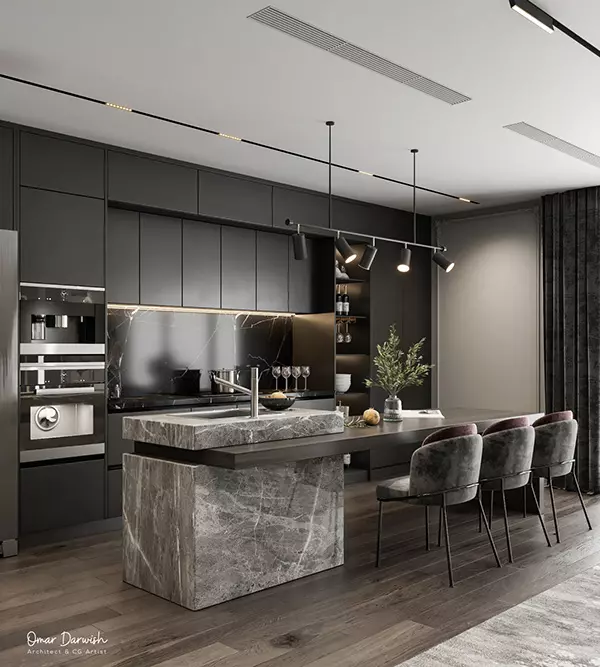 Black and Grey Modern Kitchen