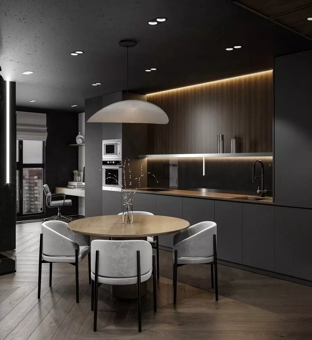 Comfortably Modern Black Kitchen