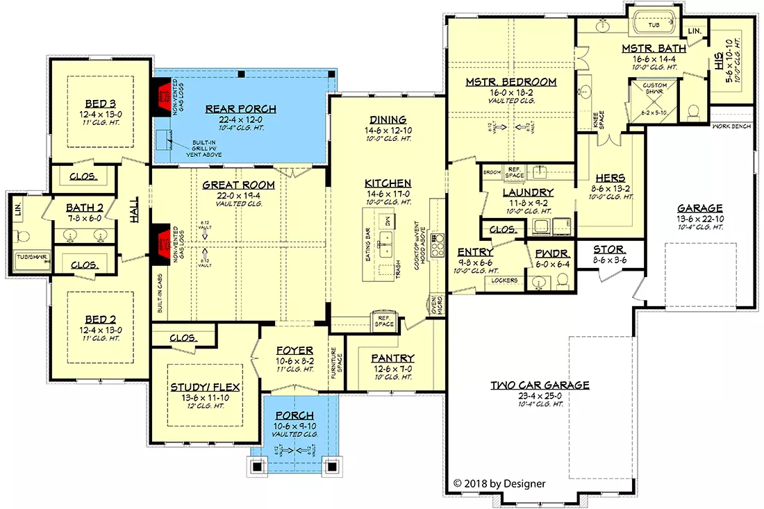 3Bed Modern Farmhouse Plan with WalkThrough Pantry and Bonus Room 510094WDY Architectural