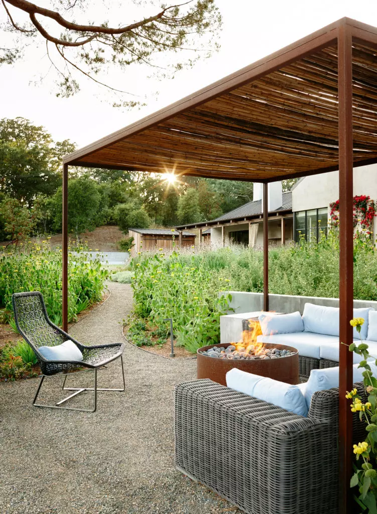 Portola Valley no-mow garden tour backyard porch