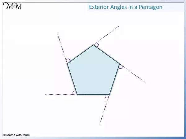 exterior angles of a regular pentagon are 72 degrees