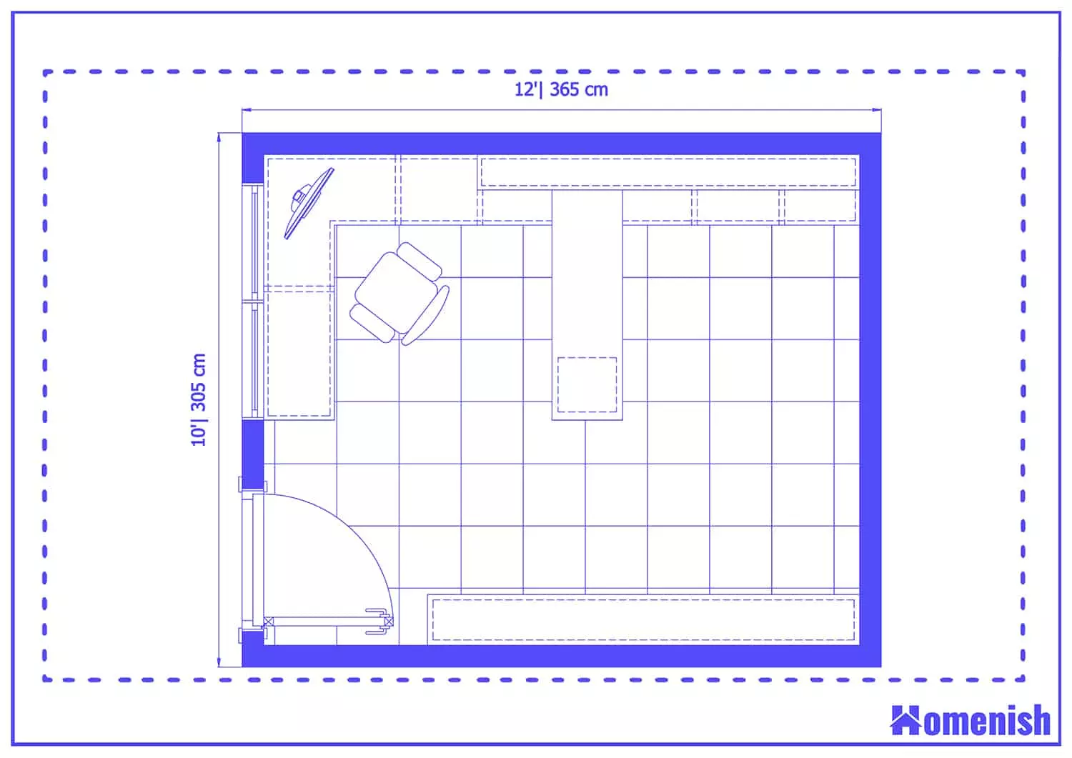 Modern Office with Storage Floor Plan