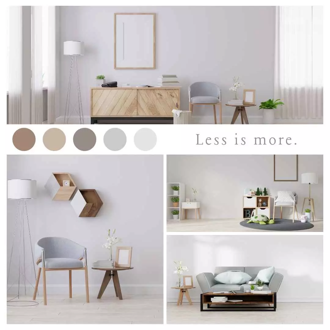 Grey Color Palette Interior Design Moodboard