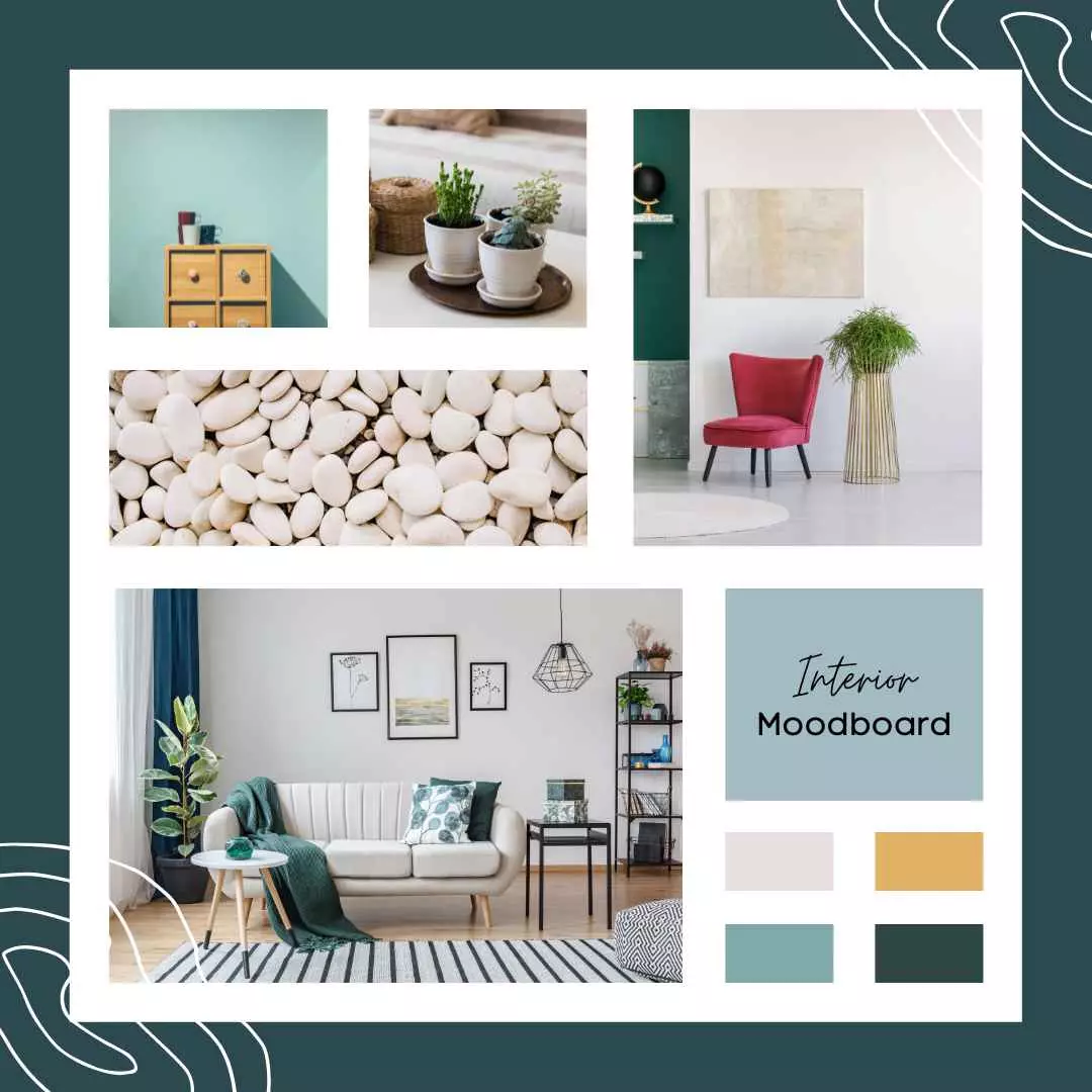 Interior Design Moodboard With Yellow as an Accent