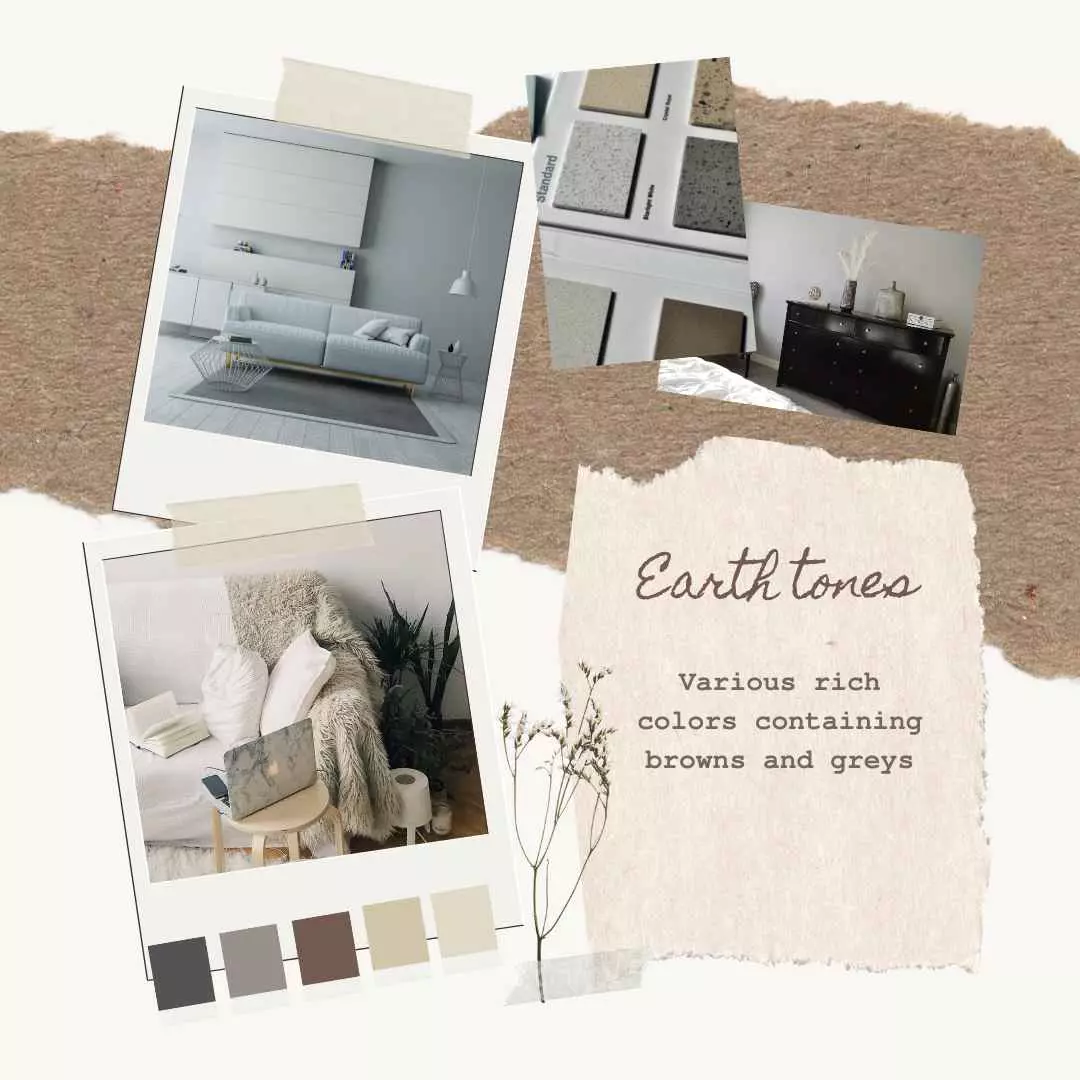 Brown and Grey Palette for Interior Design Moodboard