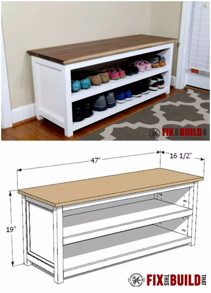 Modern DIY Entryway Shoe Storage Cabinet