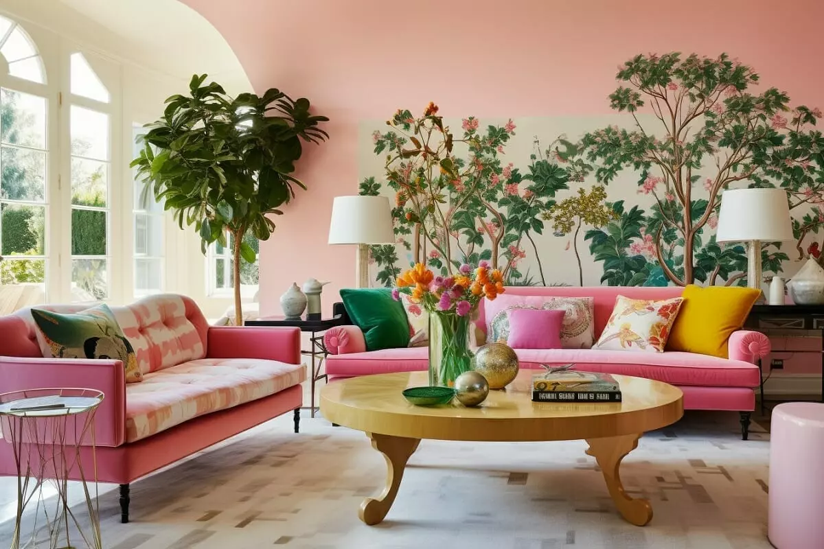 Barbiecore inspired interior design trends 2024