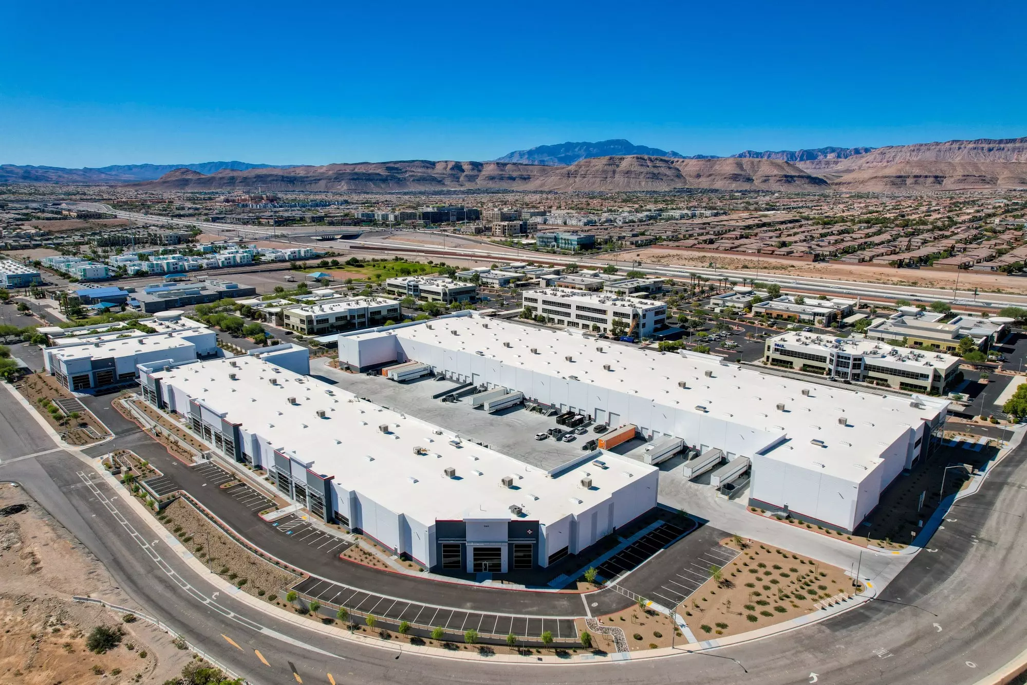 Newport Beach-based CapRock Partners and Ares Management Corp. recently sold Spanish Ridge Industrial Park near Las Vegas to EastGroup Properties Inc. (Photo courtesy of CapRock)