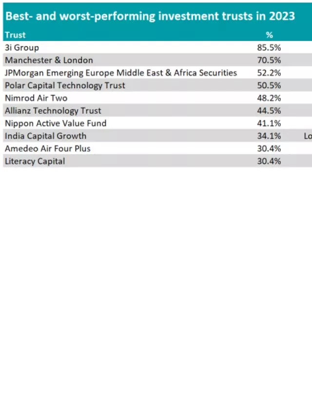   The Best and Worst-Performing Investment Trusts of 2023