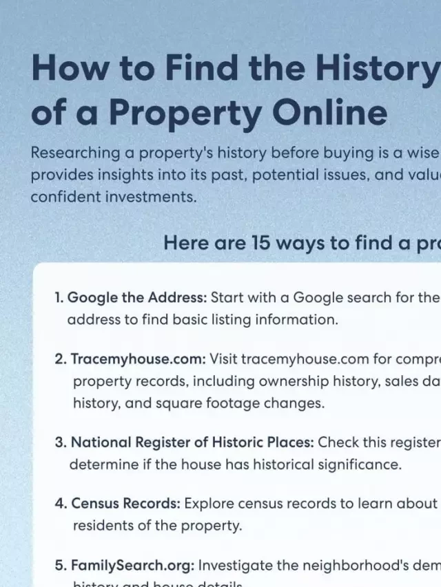   Unsolved Mysteries: 16 Ways to Uncover the History of a Property Online