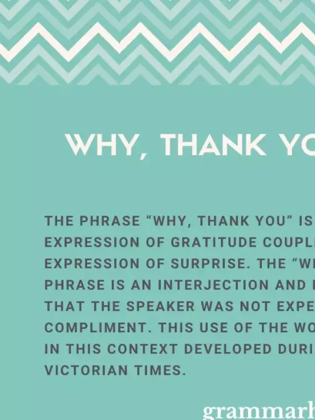   Why, Thank You – Unraveling the Meaning, Origin &amp; Usage