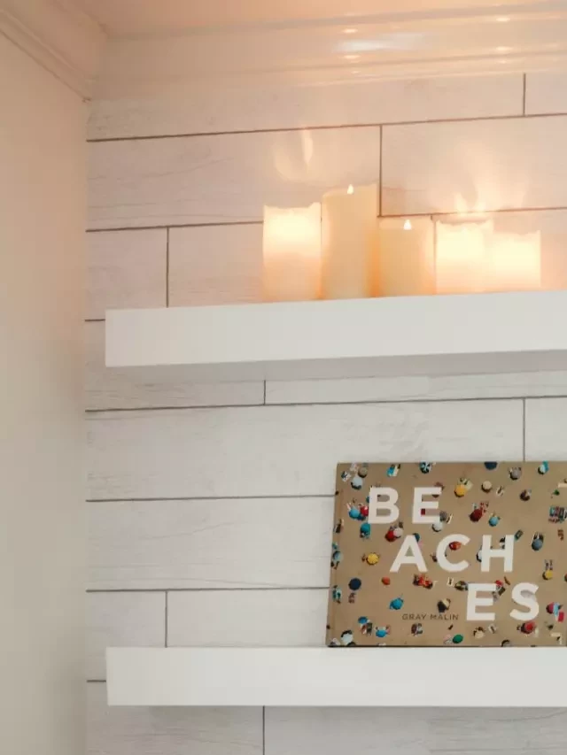   DIY Floating Shelves: Creating a Custom "Built-In" Look with Wallpaper!