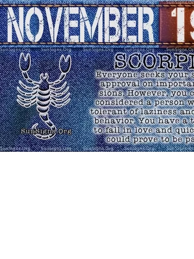   November 19 Zodiac Horoscope Birthday Personality